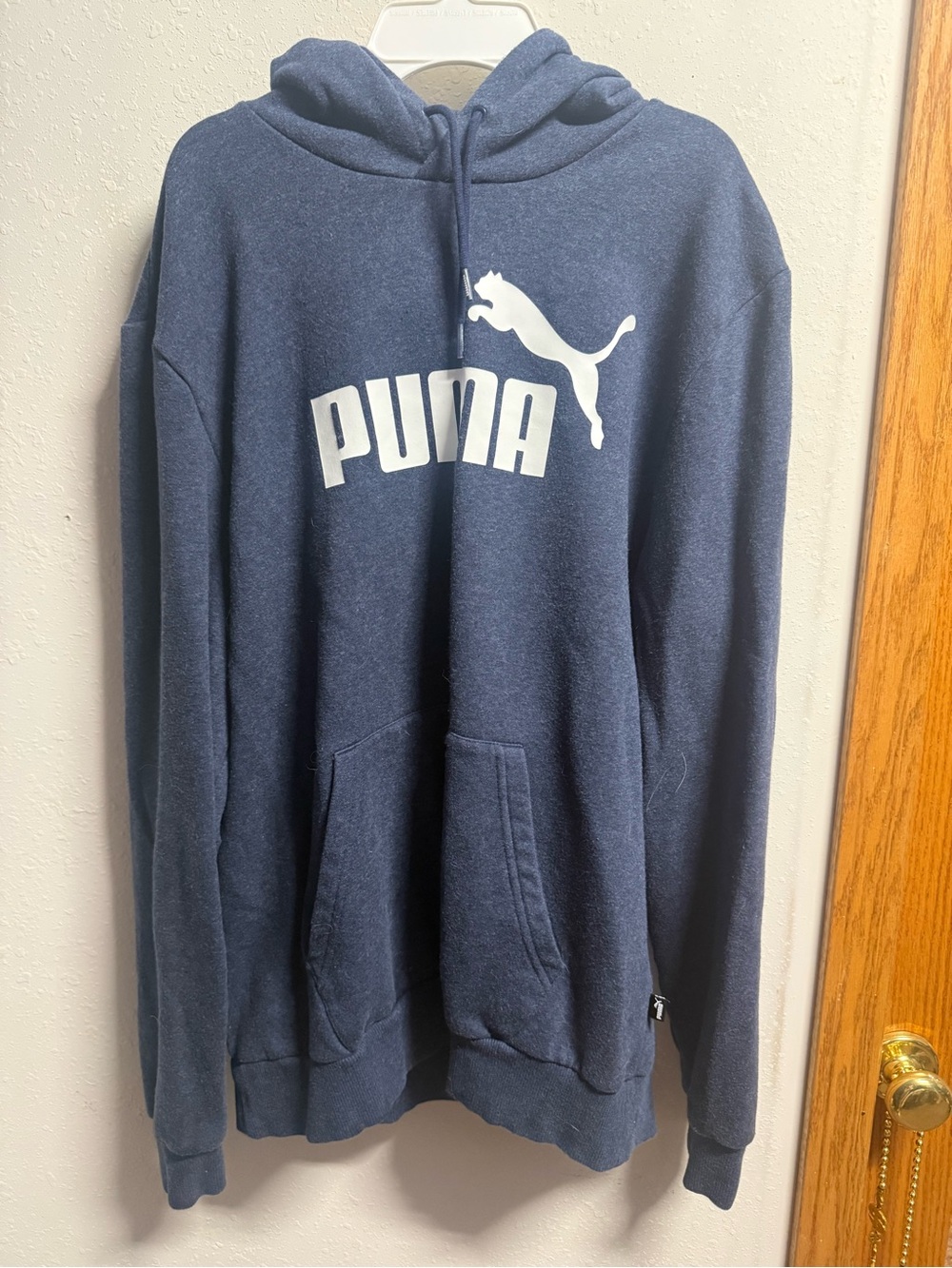 Puma Navy Blue Pullover Hoodie with White Logo